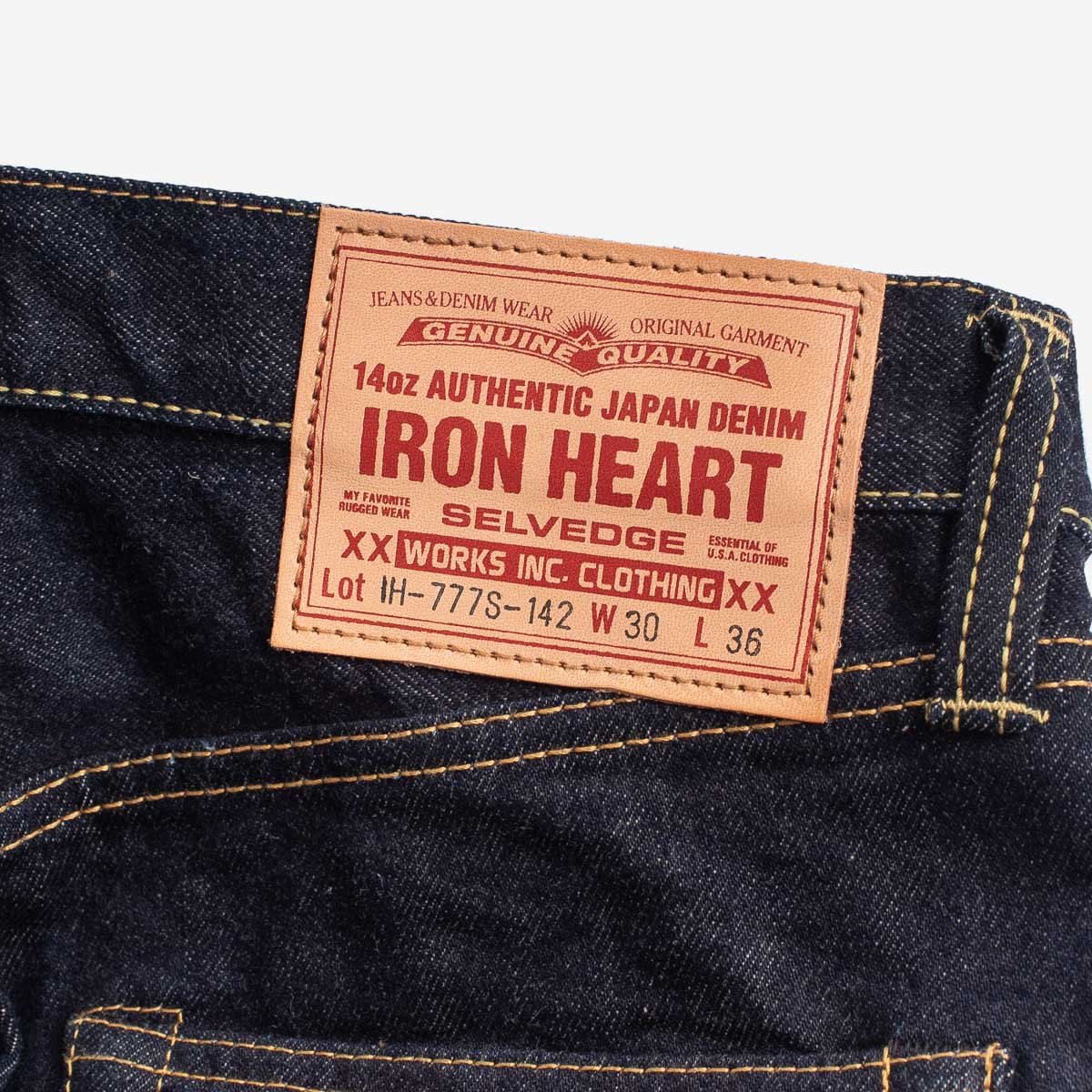 Iron Heart IH-777S-142 14oz Selvedge Denim Slim Tapered Jeans - Indigo