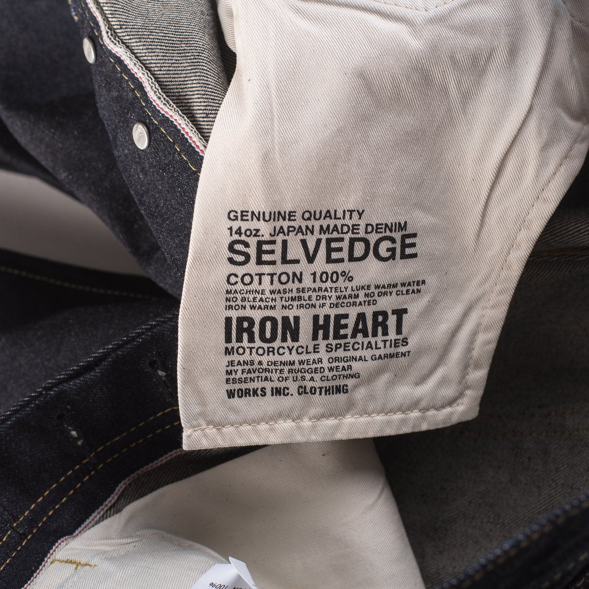 Iron Heart IH-888S-142 14oz Selvedge Denim Medium/High Rise Tapered Cut Jeans - Indigo