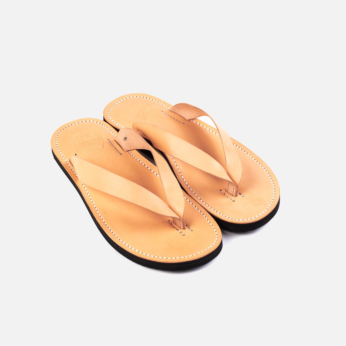 Obbi Good Label x Dr. Sole Leather Thong Sandals - Natural