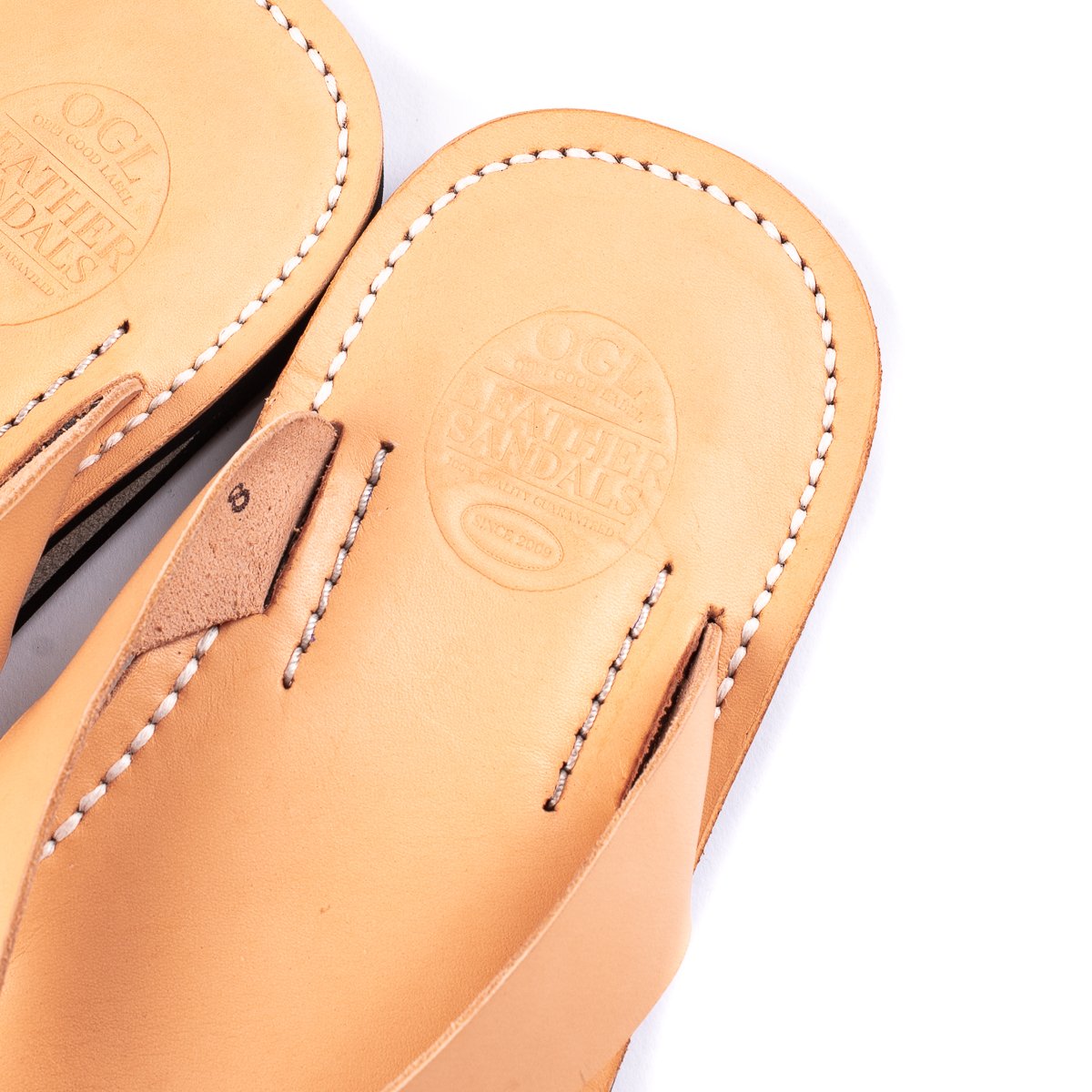 Obbi Good Label x Dr. Sole Leather Thong Sandals - Natural