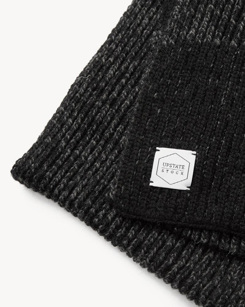 Upstate Stock Ragg Wool Scarf - Black Melange